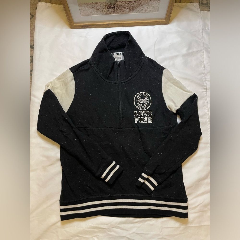 PINK size xsmall black white specked pull over sweater